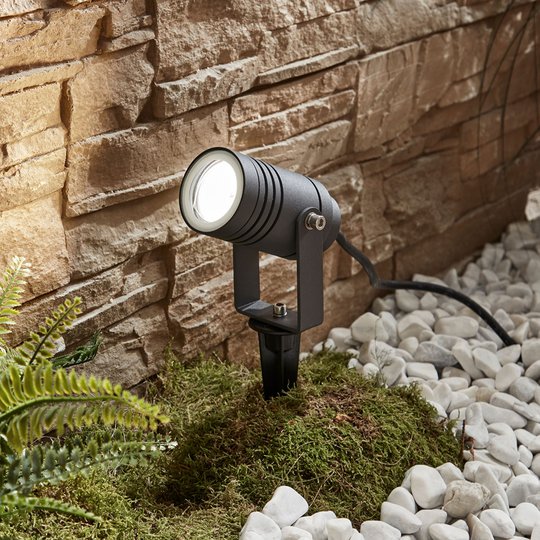Utomhus spotlampa Galina, markspett, mörkgrå 10cm