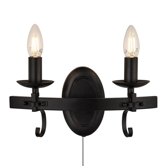 Vägglampa Cartwheel, 2 lampor med dragbrytare