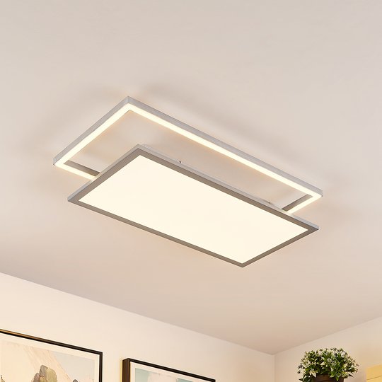 Lucande Senan LED-taklampa, rektangel, CCT