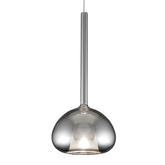 Glashänglampa Beba, 1 lampa i krom