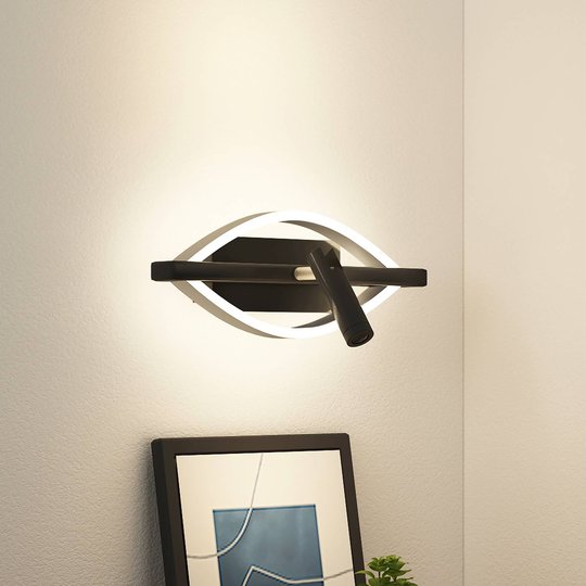 Lucande Matwei LED-vägglampa, oval, nickel