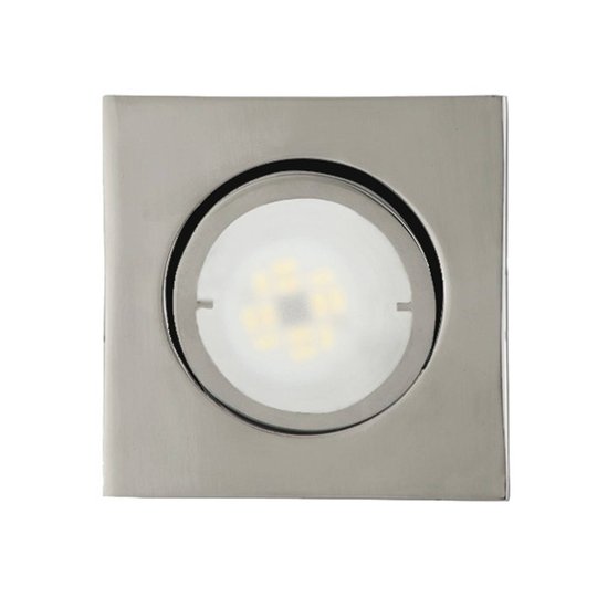 Kantig LED-inbyggnadslampa Joanie, krom