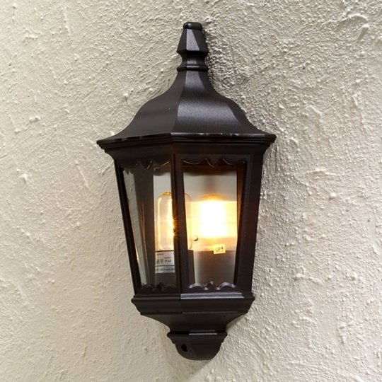Utomhusvägglampa Firenze, halvskål, svart