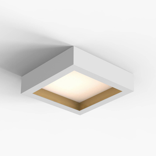 LED-taklampa Valencia, vit/guld, 30 x 30 cm