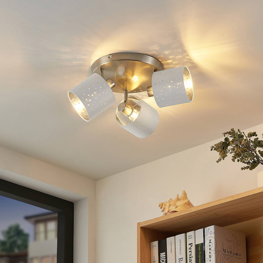 Lindby Darima takspotlight, 3 lampor, vit