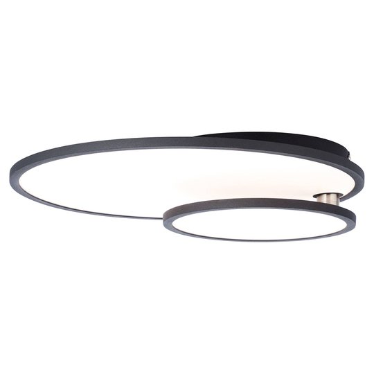LED-taklampa Bility, rund, ram svart