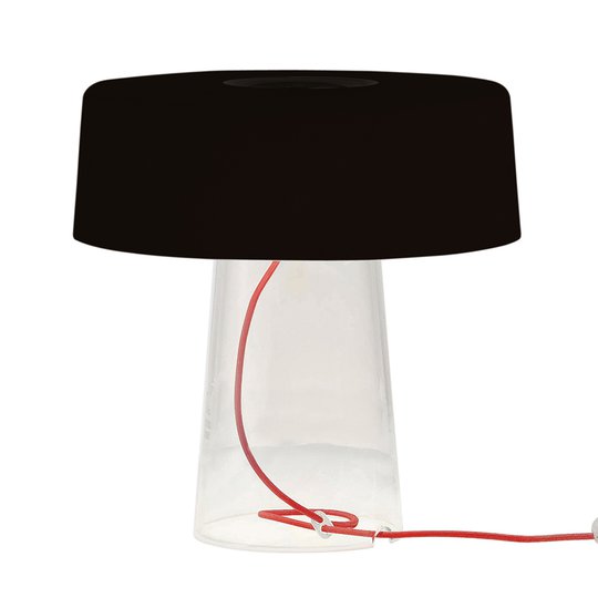 Prandina Glam bordslampa 36 cm klar/skärm svart