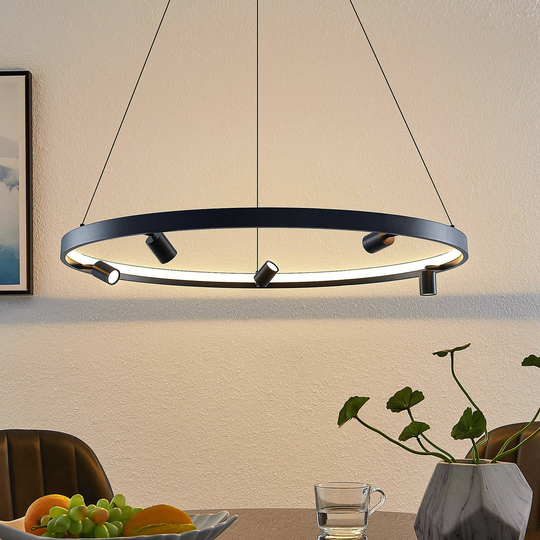 Lucande Paliva LED-hänglampa, 80 cm svart