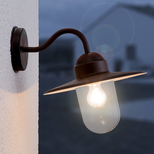 Rostbrun utomhusvägglampa Filip