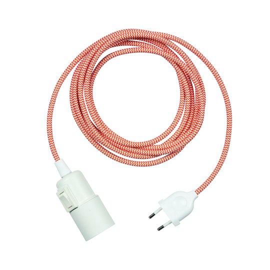 SEGULA Pinocchio hänglampa vit, kabel orange