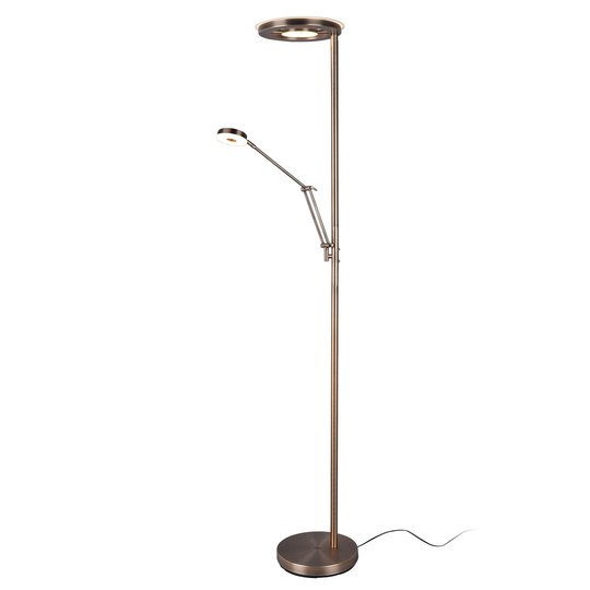 LED-uplight-golvlampa Barrie läslampa antikmässing
