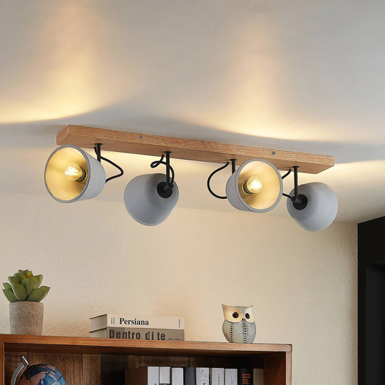 Lucande Otavis vägglampa av betong, 4 lampor