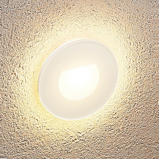 Arcchio Vexi LED-inbyggnadslampa, rund, matt vit