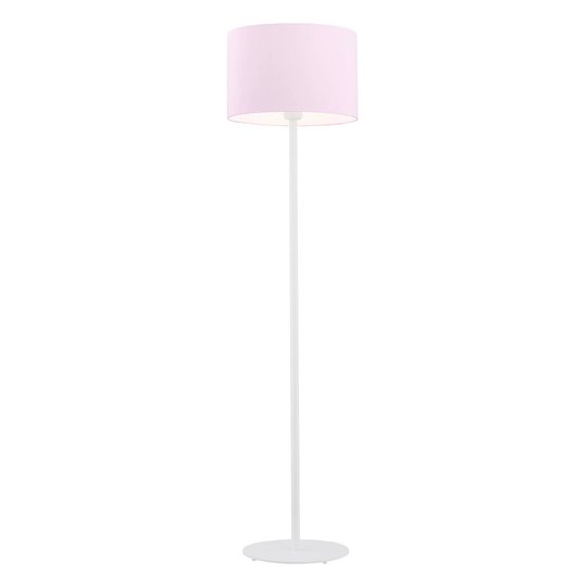 Golvlampa Moa, tygskärm rosa