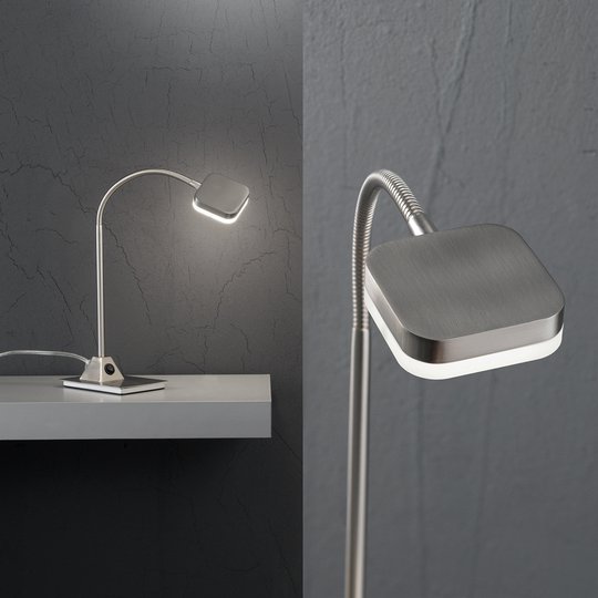 LED-bordslampa Tobias, matt nickel