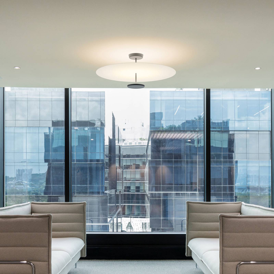 Vibia Flat LED-taklampa 2 lampor Ø 90 cm vit