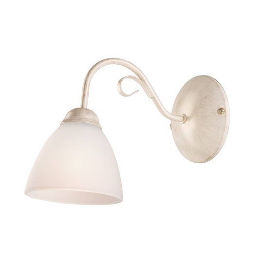 Vägglampa Adoro med glasskärm, vit
