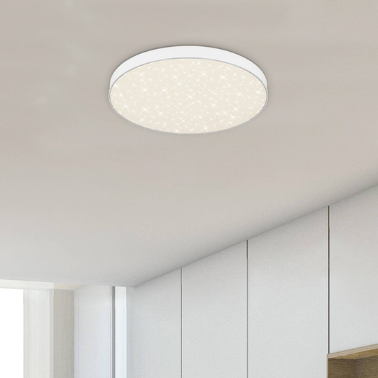 LED-taklampa Flame Star, Ø 28,7 cm, vit