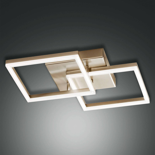 LED-taklampa Bard, 45x45cm, mattguld-finish