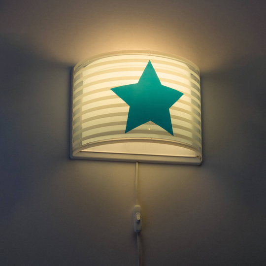 Vägglampa för barnrum Light Feeling, kontakt, blå