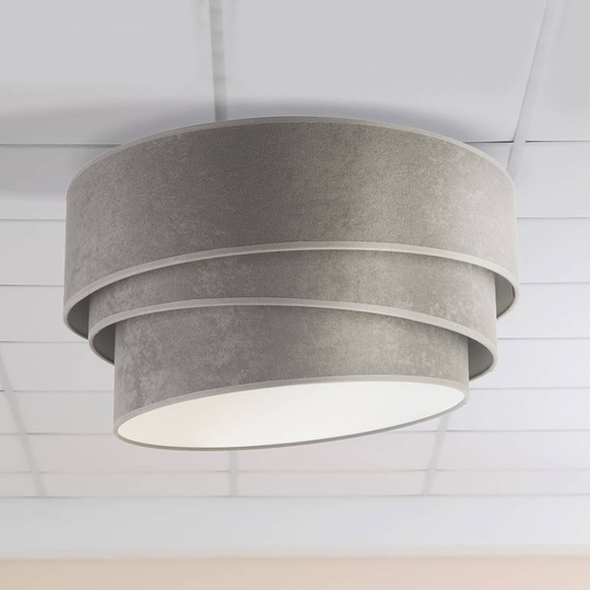 Taklampa Devon, grå/vit Ø45cm