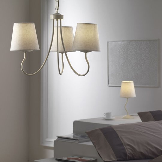 Bordslampa Margot med vit textilskärm