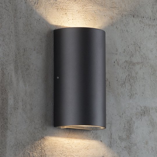 LED-utomhusvägglampa Rold, rund form