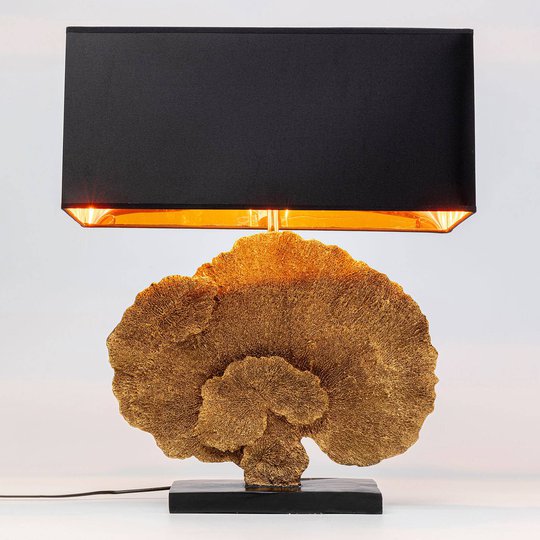KARE Coral Gold Bordslampa med textilskärm