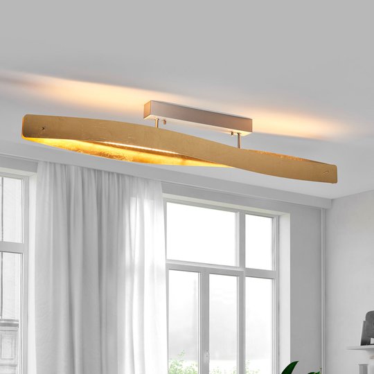 Eleganta LED-taklampan med bladguldsfinish
