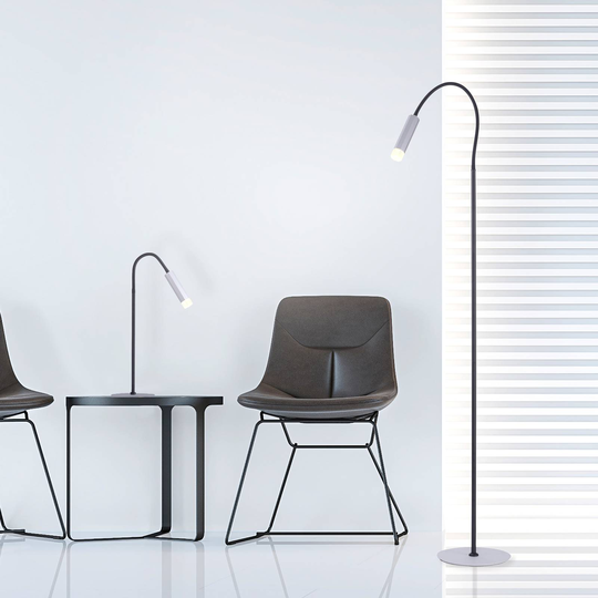 Paul Neuhaus Pure-Gemin LED-golvlampa silver