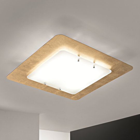 Taklampa Pop-Up med bladguldsram, 32 x 32 cm