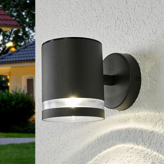 Grå LED-solar-utomhusvägglampa Melinda