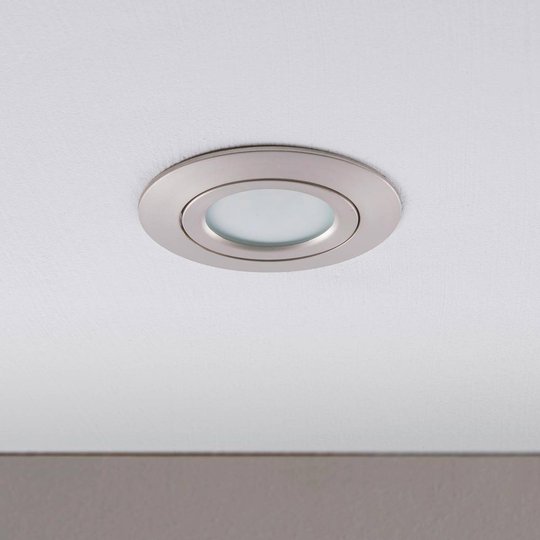 LED-inbyggnadslampa Andrej, rund, nickel