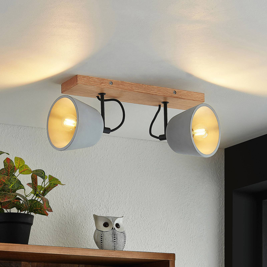 Lucande Otavis vägglampa av betong, 2 lampor
