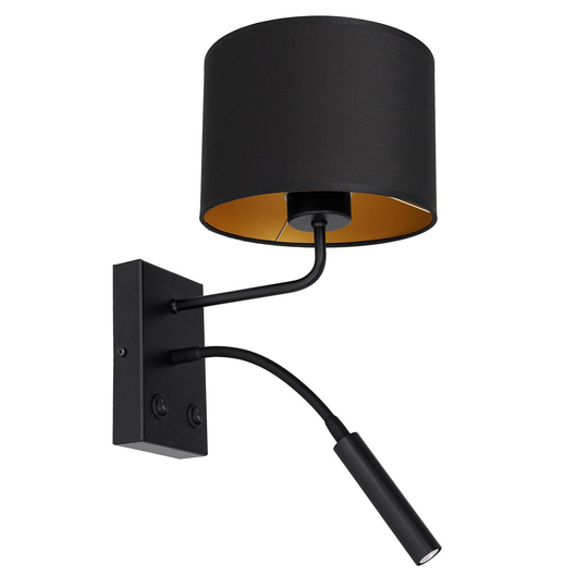 Vägglampa Soho cylindrisk läslampa svart/guld
