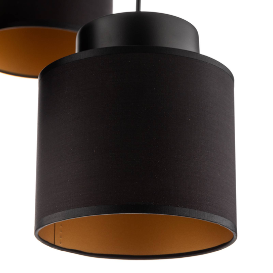 Pendellampa Soho cylindrisk 5 lampor svart/guld