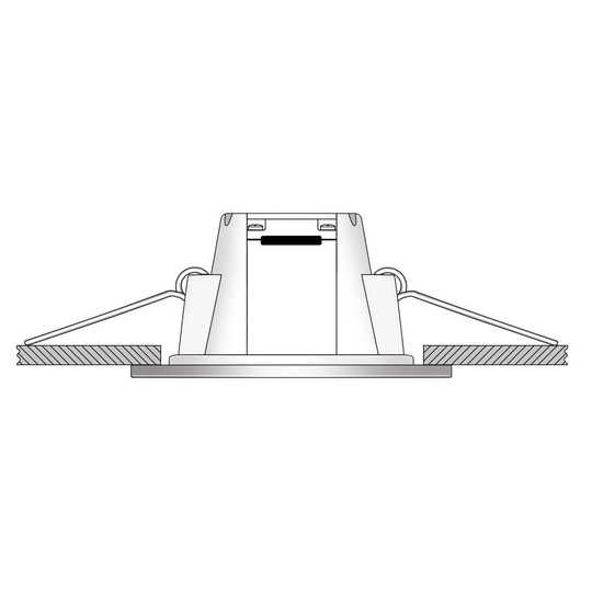 LED-inbyggnadslampa Holstein IP65, 116° styv, vit