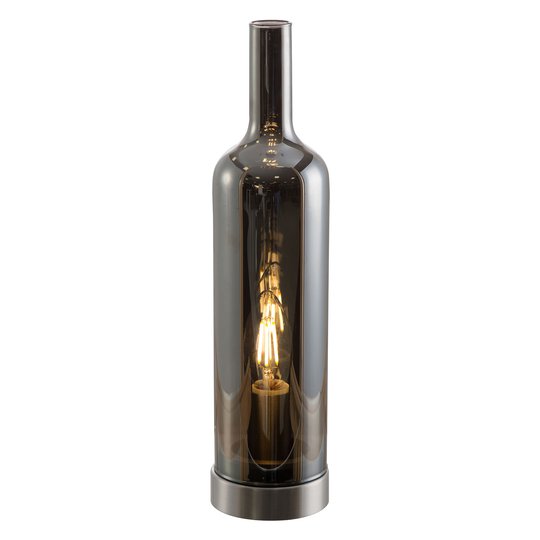 Glasbordslampa Bottle, rökgrå