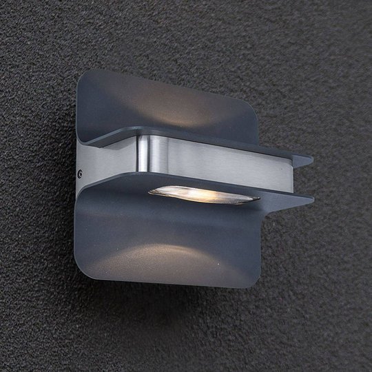 LED-utomhusvägglampa Hill antracit/rostfritt stål