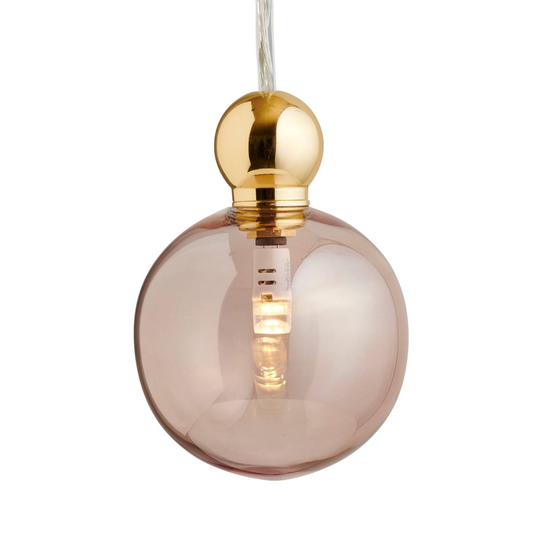 EBB & FLOW Uva M hänglampa boll guld obsidian