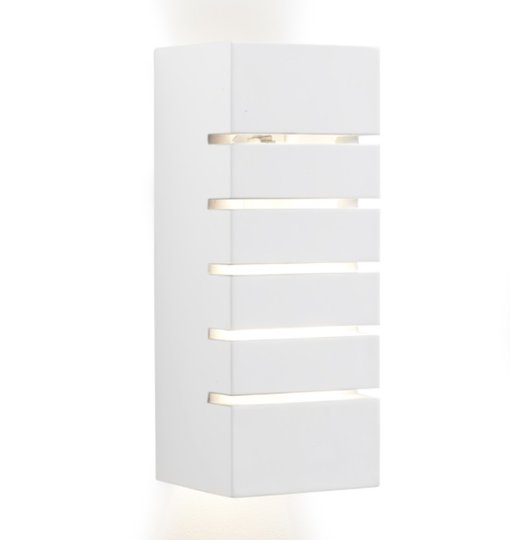 Gips vägglampa (målbar) (Vit)
