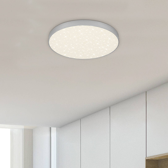 LED-taklampa Flame Star, Ø 28,7 cm, silver