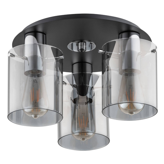 Taklampa Atman, 3 lampor, svart/silver