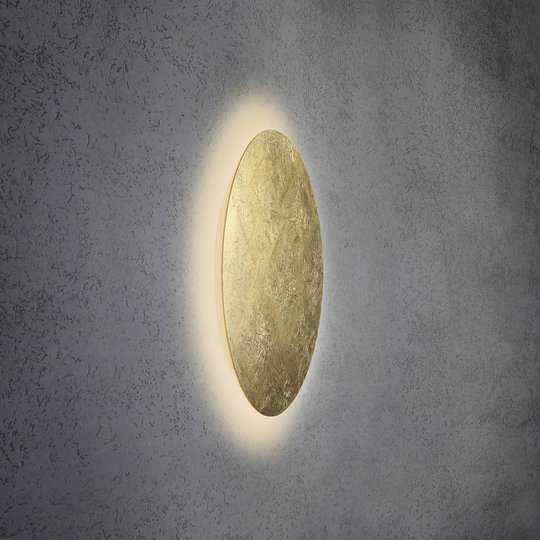 Escale Blade LED-vägglampa, bladguld, Ø 59 cm