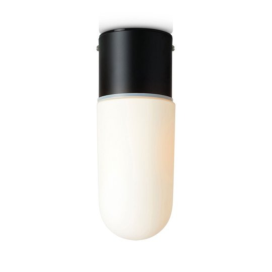 Taklampa Zen, mjölkglas, svart