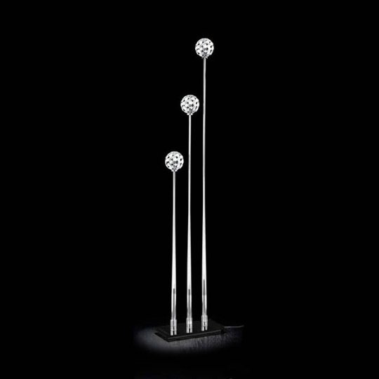 3 lampor golvlampa Sfera, fot svart