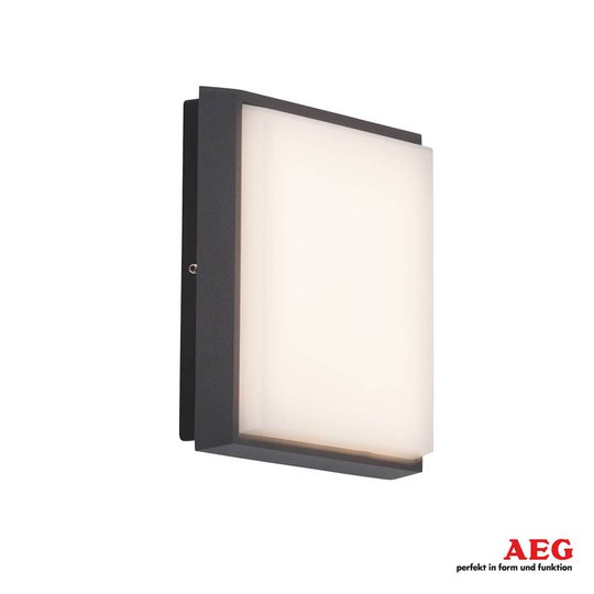 Kantig LED-utomhusvägglampa Letan Square – 9 W