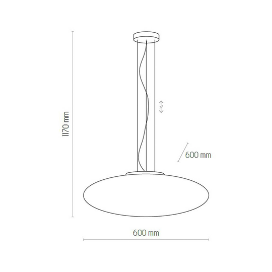Hänglampa Gala av glas, Ø 60 cm, vit