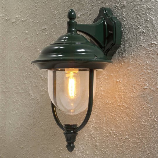 Enkel utomhusvägglampa PARMA hängande, grön