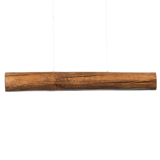 Hänglampa Lucas, betat tallträ, 90 cm lång